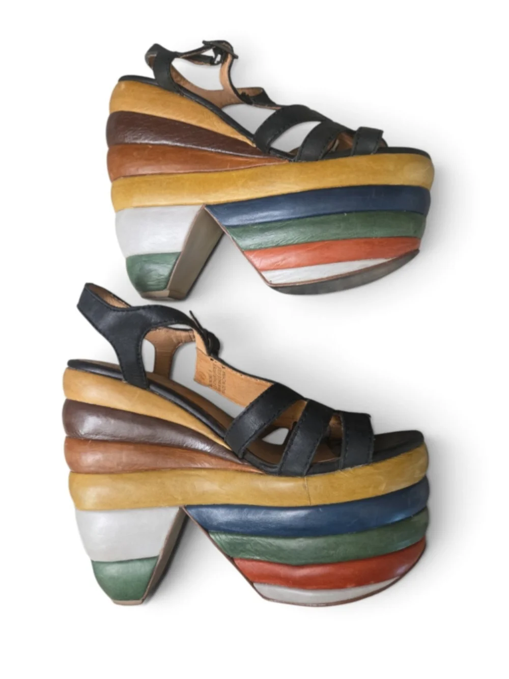 Women's Zigi Girl Wedge Sandals Size 6 Black Multi-color